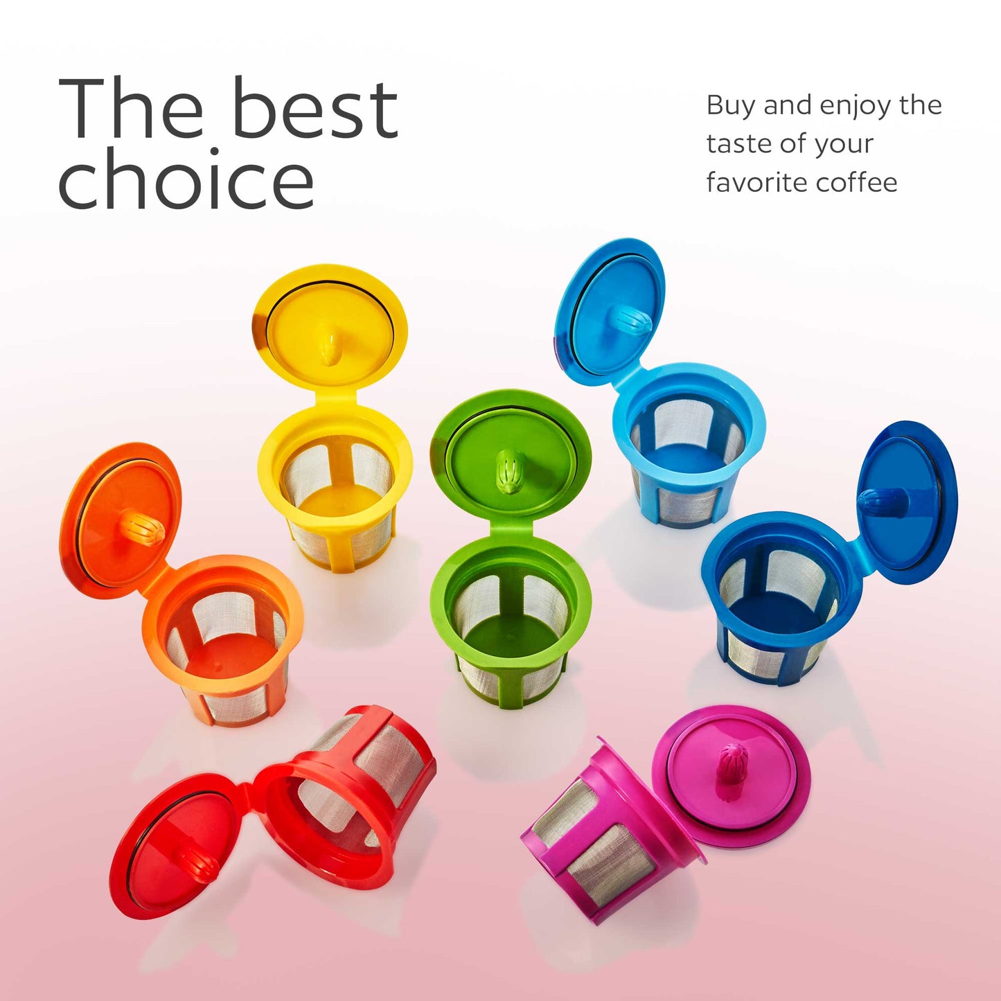 7 Reusable K Cups for Keurig - Universal Fit 1.0 & 2.0 Keurig Coffee Makers - 7 Colors Refillable Kcups Coffee Filters for all Keurig Brewers Family