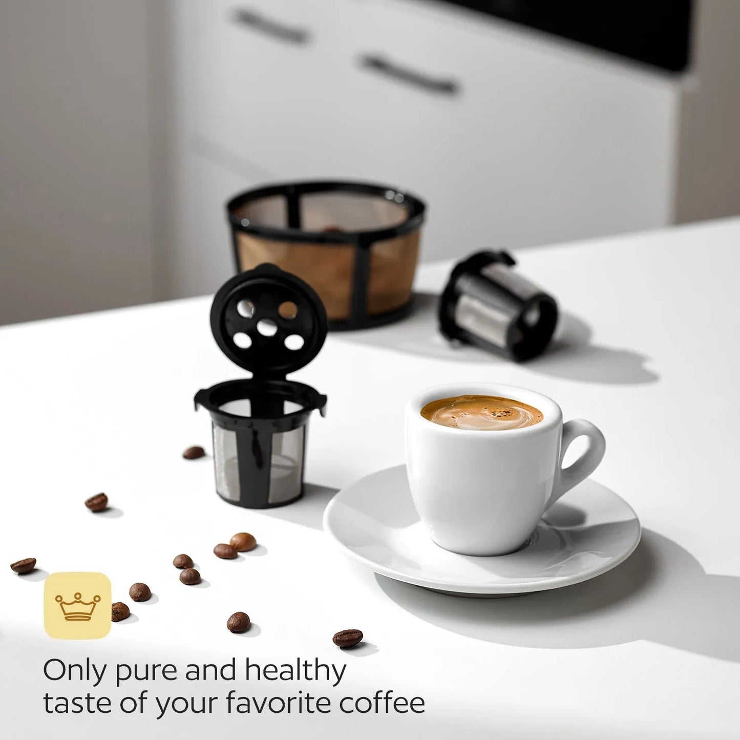 Keurig K-Duo Coffee Filter and 2 Reusable K Cups for Hot & Iced Single Serve & Carafe Coffee Maker (Gen 2)