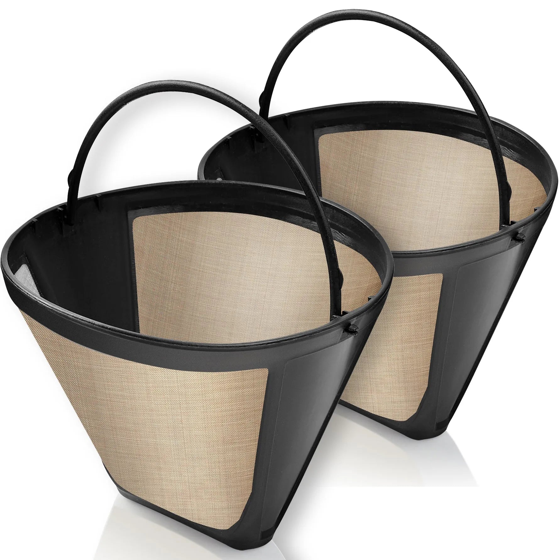 2-Pack GoldTone Reusable Basket Coffee Filters – 8-12 Cup For Cuisinart & More, Dishwasher Safe