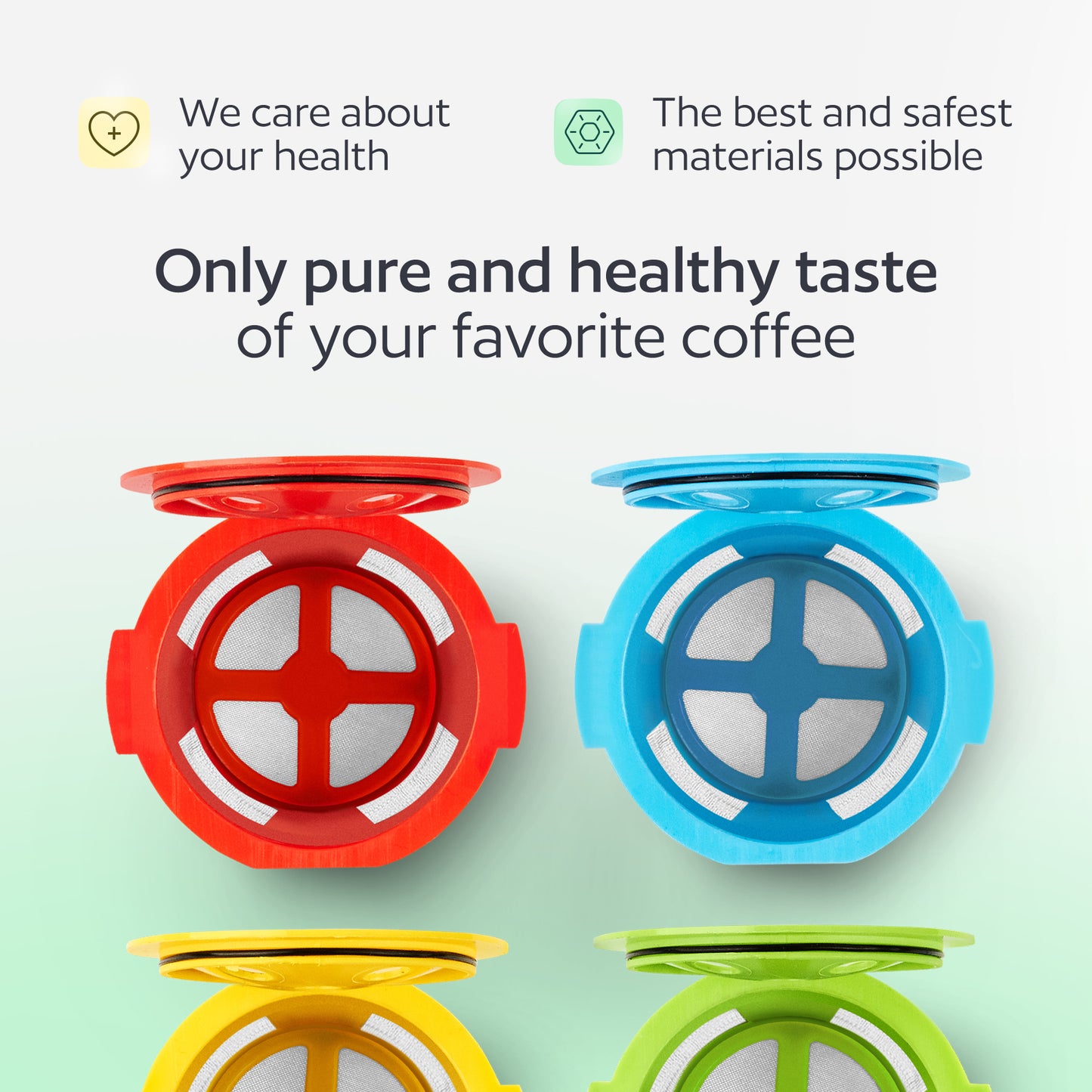 4 Reusable K Cups for Keurig K Supreme, K Supreme Plus and K Slim with Multistream Technology - Multicolored