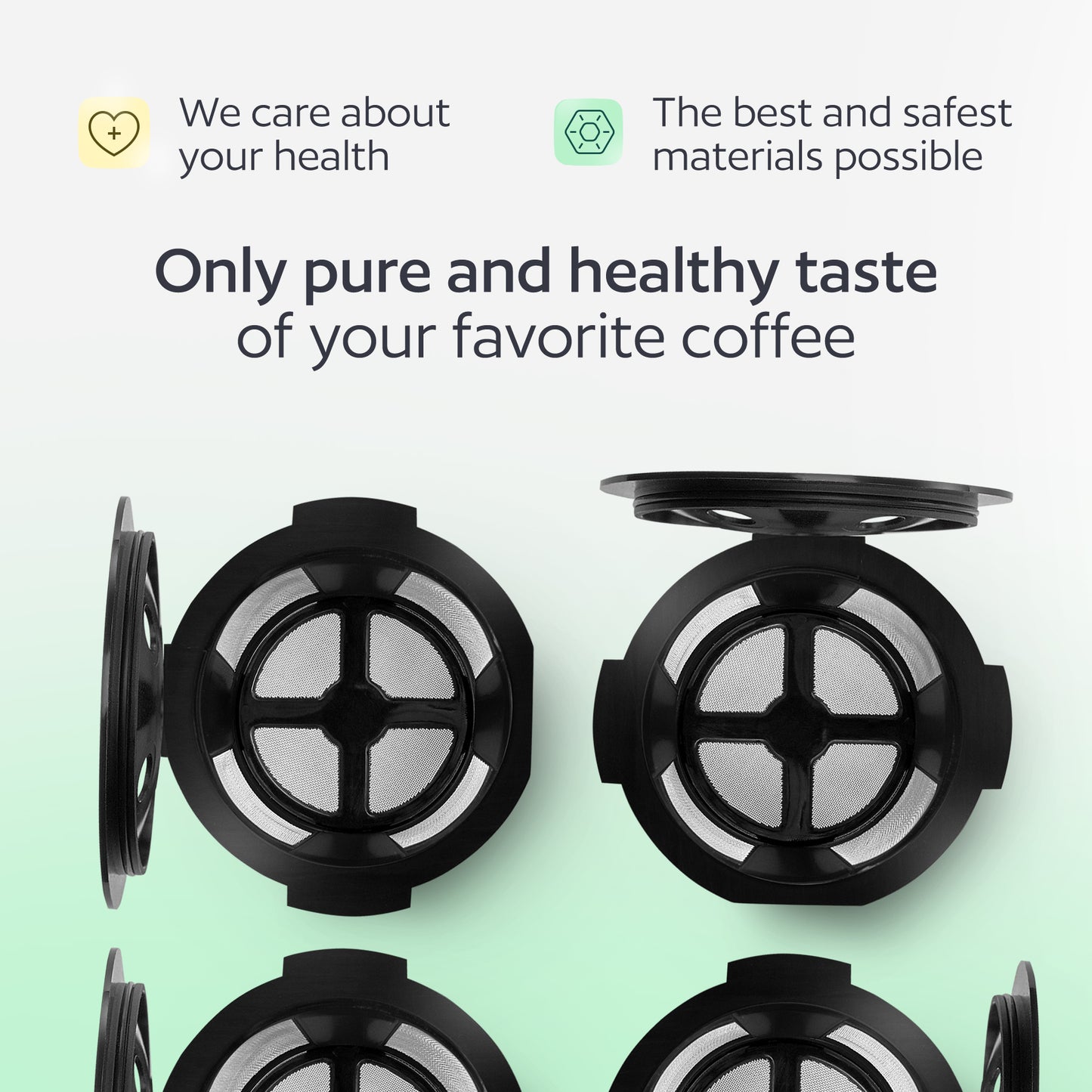 4 Reusable K Cups for Keurig K Supreme, K Supreme Plus and K Slim with Multistream Technology - Black