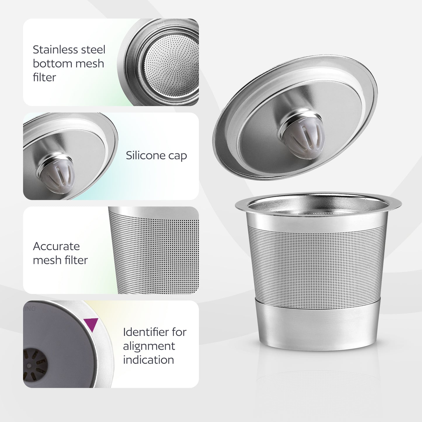 Stainless Steel Reusable K Cup for Keurig Coffee Makers - Universal Compatible Refillable Kcup Coffee Filter for all Keurig Brewers Family