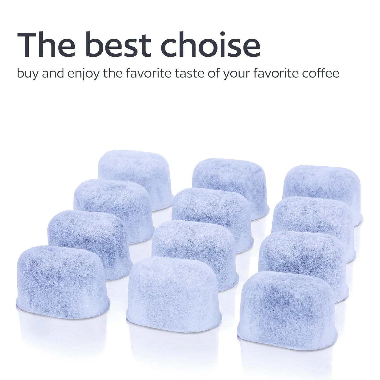 12 Water Filters for Keurig on a white background with text about enjoying favorite coffee.