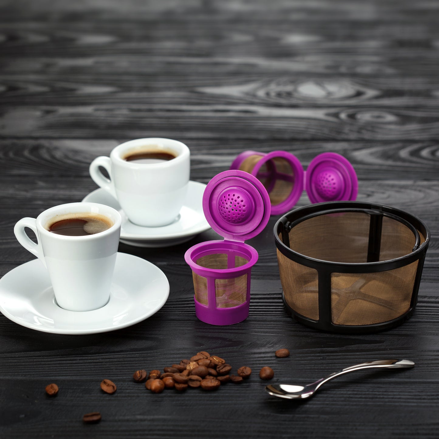 Keurig K Duo Coffee Filter and 2 Reusable K Cups for K-Duo Essentials, K-Duo Brewers Only - Carafe Basket Coffee Filters and 2 Refillable Kcups for Keurig Duo, K-Duo Essentials Coffee Makers