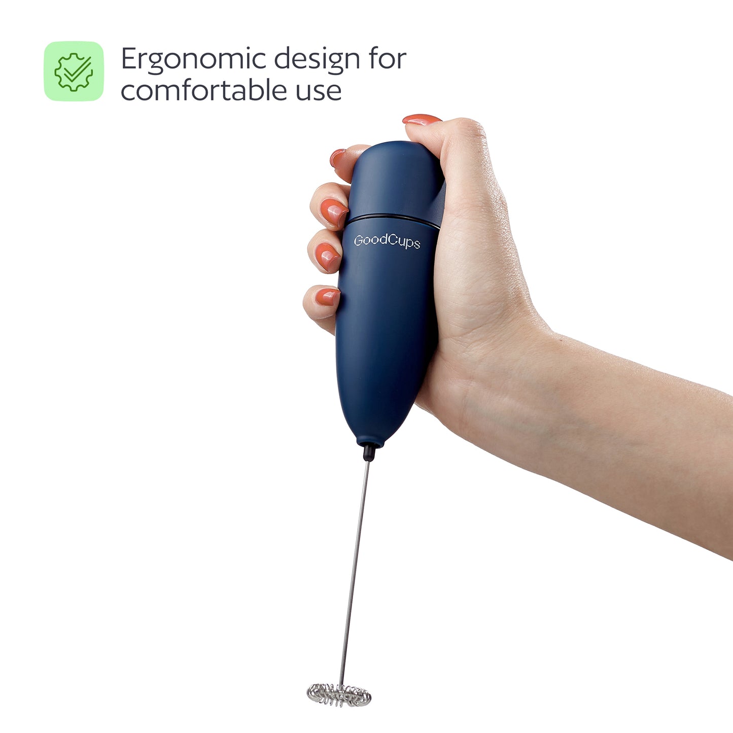 Milk Frother Handheld – Electric Foam Maker Wand with Stainless Steel Whisk – Battery Powered Mini Mixer for Coffee, Matcha, Lattes & Cappuccinos – No Batteries Included