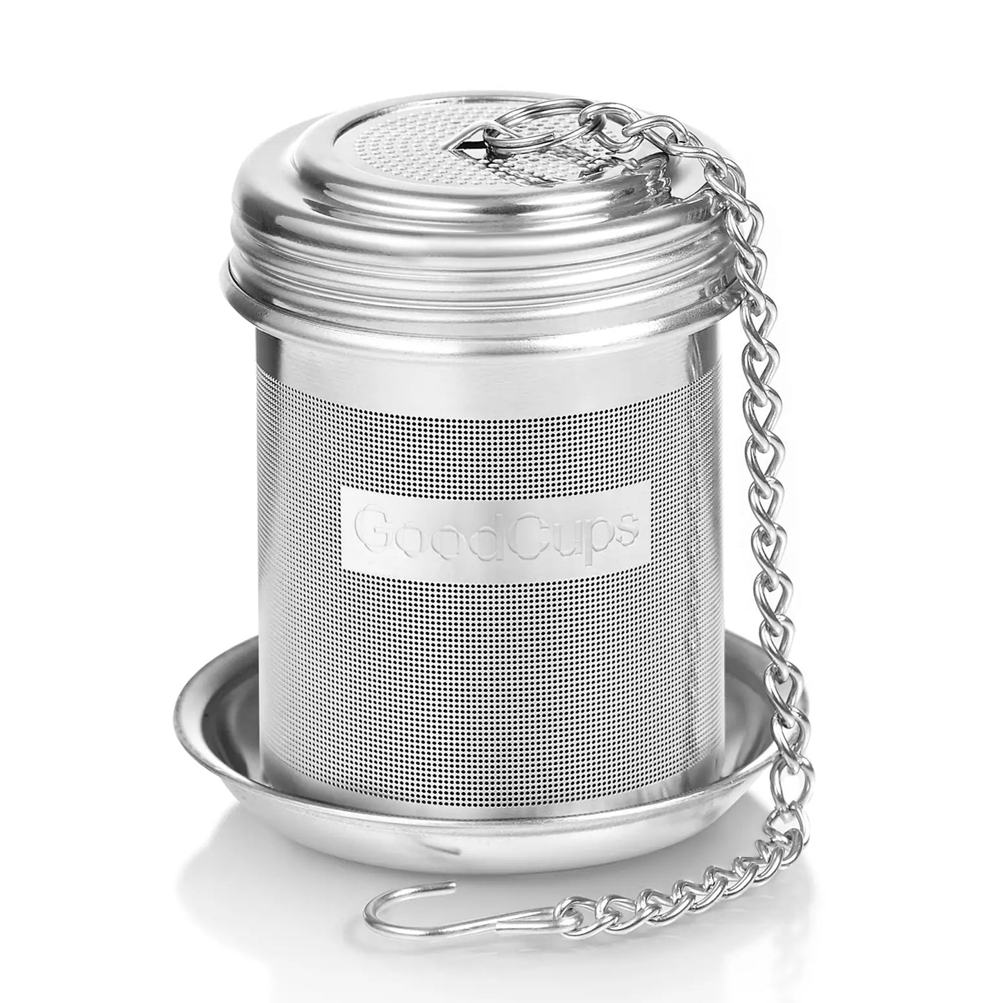 Stainless Steel Tea Infuser – Fine Mesh Loose Leaf Strainer with Lid & Chain | Small