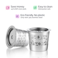 2-Pack 100% Stainless Steel Reusable K-Cups for Keurig Coffee Makers