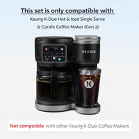 2 Reusable K Cups and Basket Coffee Filter for Keurig K-Duo Hot & Iced Single Serve & Carafe Coffee Maker with MultiStream Technology (Gen 2)