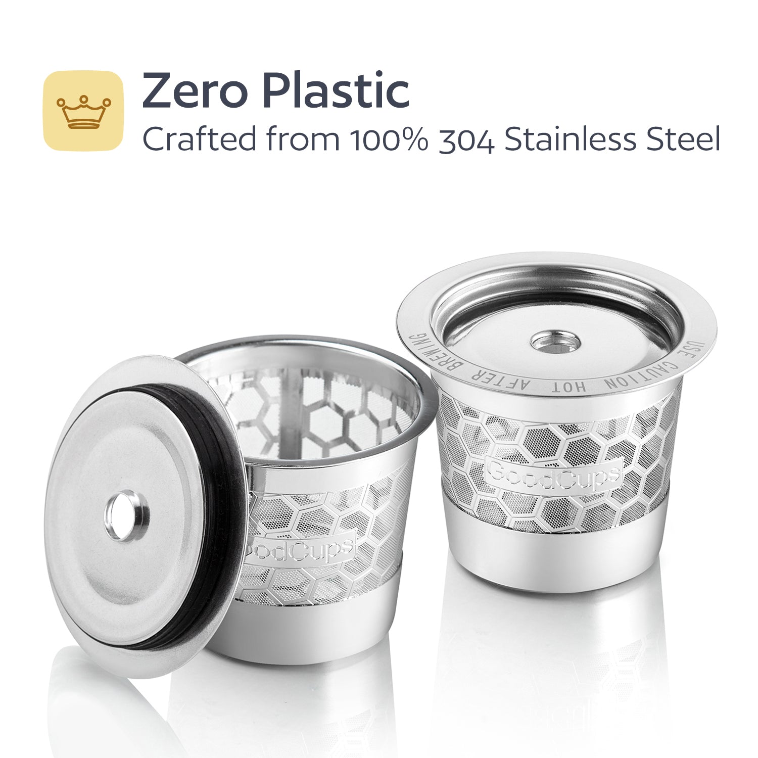 2-Pack 100% Stainless Steel Reusable K-Cups for Keurig Coffee Makers