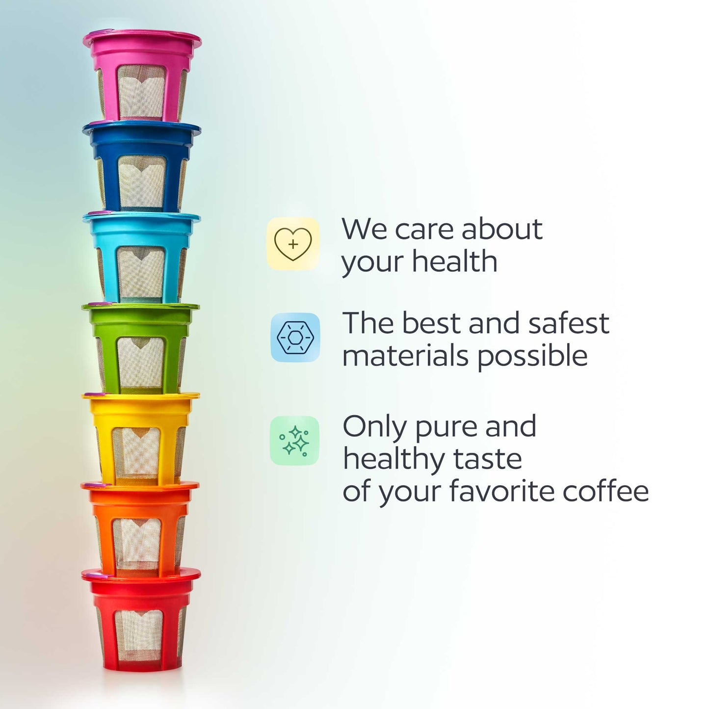 7 Reusable K Cups for Keurig - Universal Fit 1.0 & 2.0 Keurig Coffee Makers - 7 Colors Refillable Kcups Coffee Filters for all Keurig Brewers Family