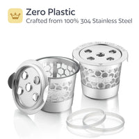 2-Pack 100% Stainless Steel Reusable K Cups for Keurig K Supreme / Plus / Slim | Multistream Technology