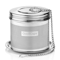 Stainless Steel Tea Infuser – Fine Mesh Loose Leaf Strainer with Lid & Chain | Large