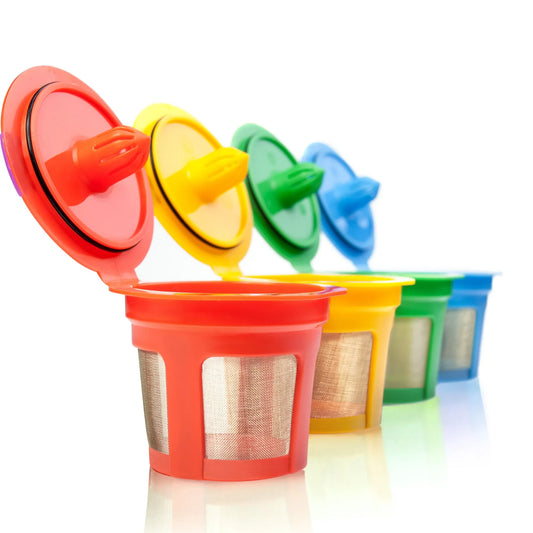 4 Reusable K Cups for Keurig - Universal Fit 1.0 & 2.0 Keurig Coffee Makers - 4 Colors Refillable Kcups Coffee Filters for all Keurig Brewers Family