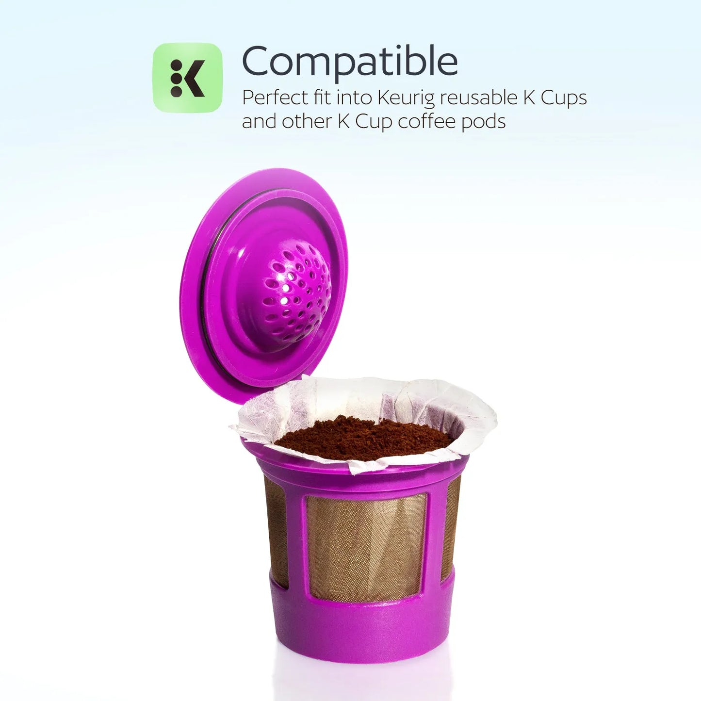 100 Disposable Paper Filters for Keurig Reusable K Cups Filters and Other Single Serve Refillable Capsules (Fits All Brands)