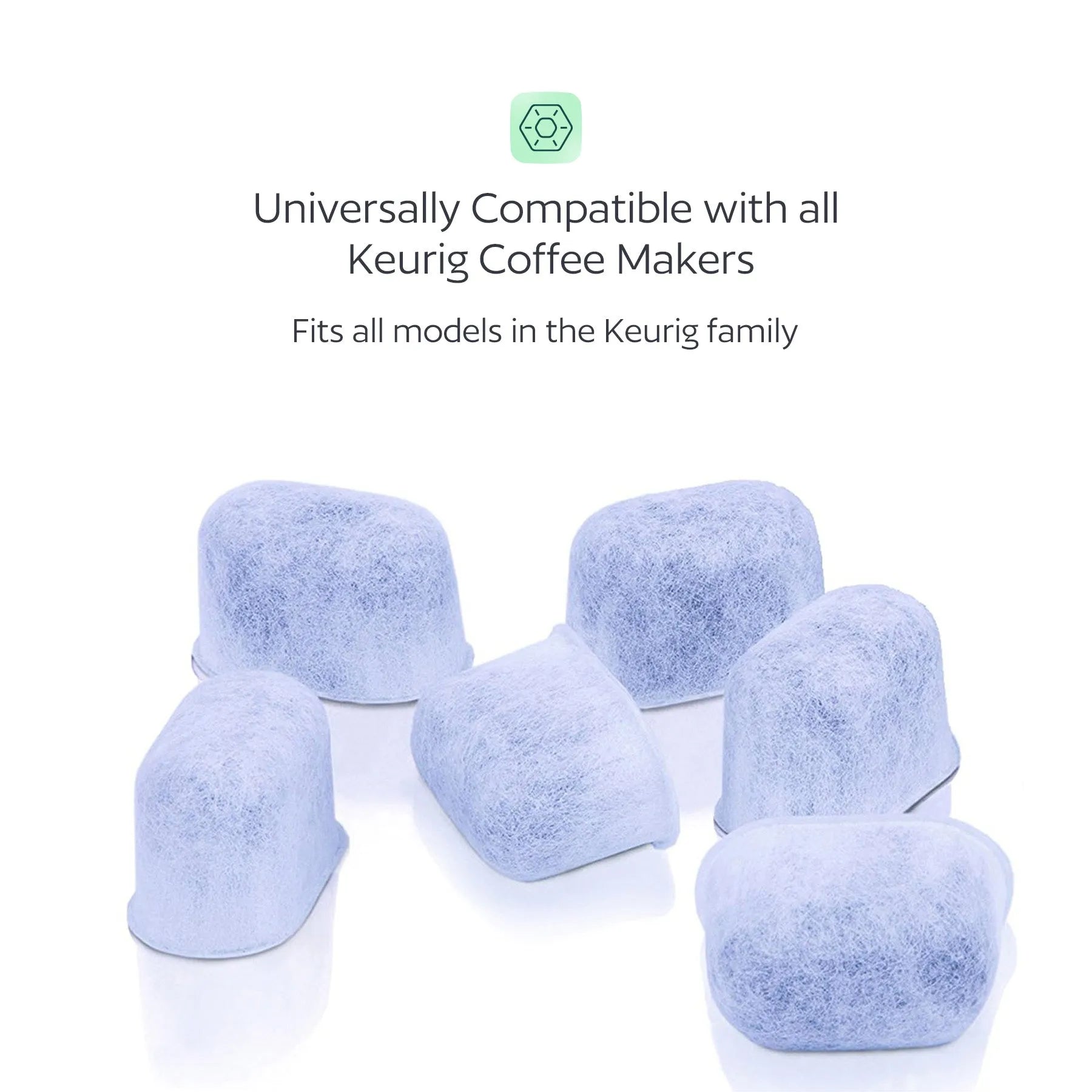 6 Water Filters for Keurig K-Mini, K-Slim, K-Duo, K-Supreme, K-Classic, K-Elite, K-Select, K-Cafe, K-Compact, K-Express - Universal Fit Replacement Water Filter for Keurig Coffee Makers