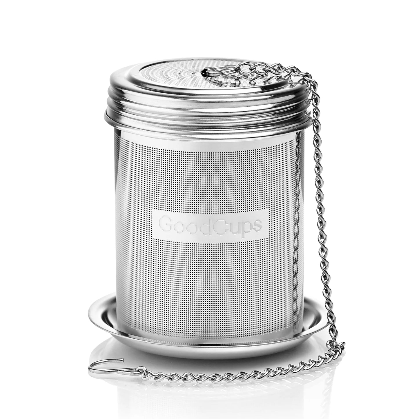 Stainless Steel Tea Infuser – Fine Mesh Loose Leaf Strainer with Lid & Chain | Medium