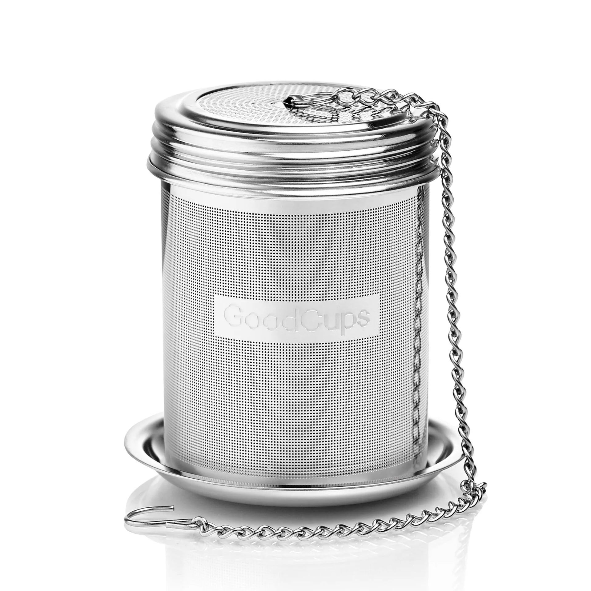Stainless Steel Tea Infuser – Fine Mesh Loose Leaf Strainer with Lid & Chain | Medium