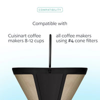 2 Reusable Cuisinart Cone Coffee Filters, Compatible with All 8-12 Cup Cuisinart Coffee Makers
