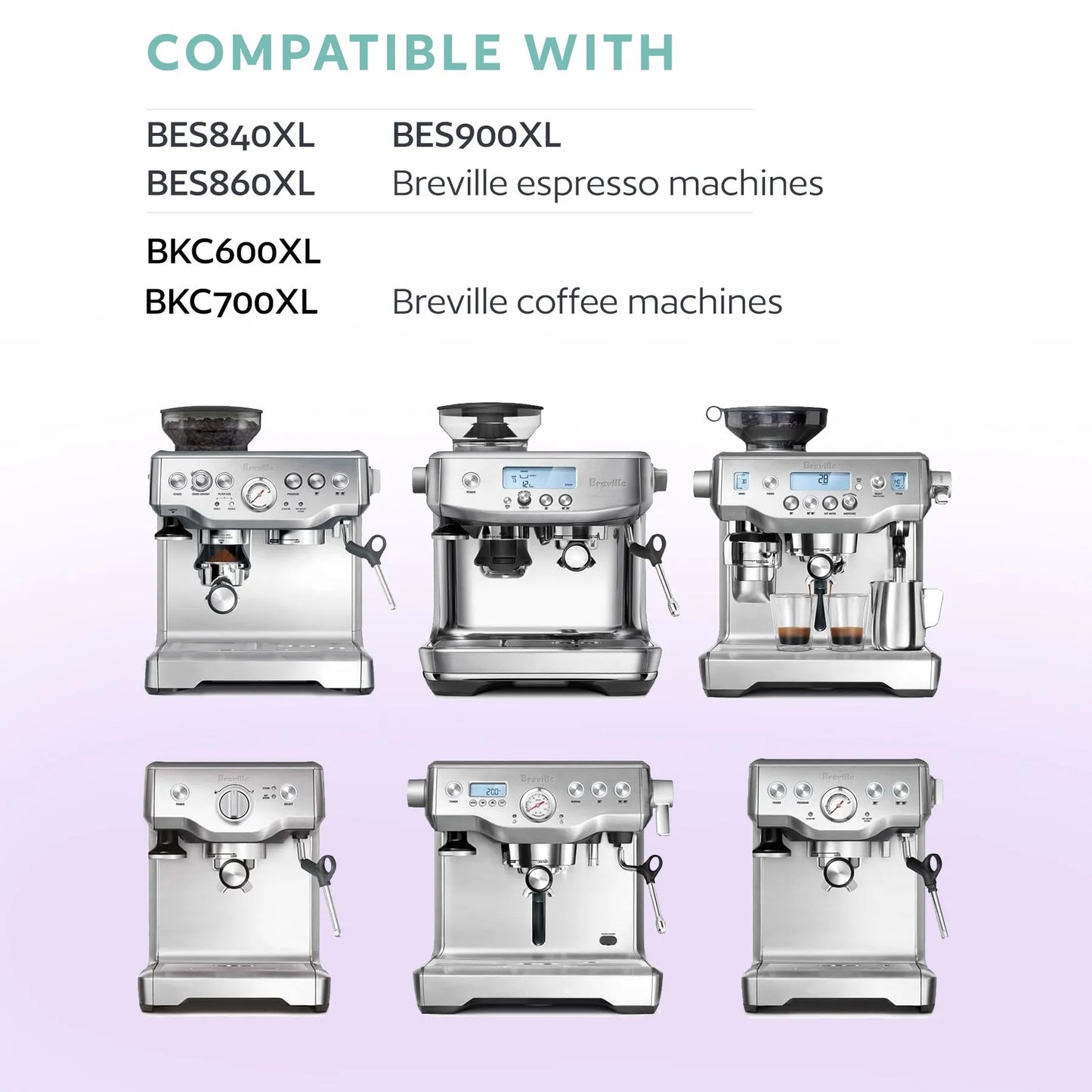 12 Pack Breville BWF100 Water Filters - Activated Charcoal Replacement Filters Compatible with Breville Espresso Machines BES870XL, BES840XL, BES920XL, BES980XL, BKC600XL, BKC700XL