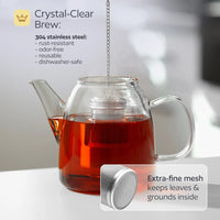 Stainless Steel Tea Infuser – Fine Mesh Loose Leaf Strainer with Lid & Chain