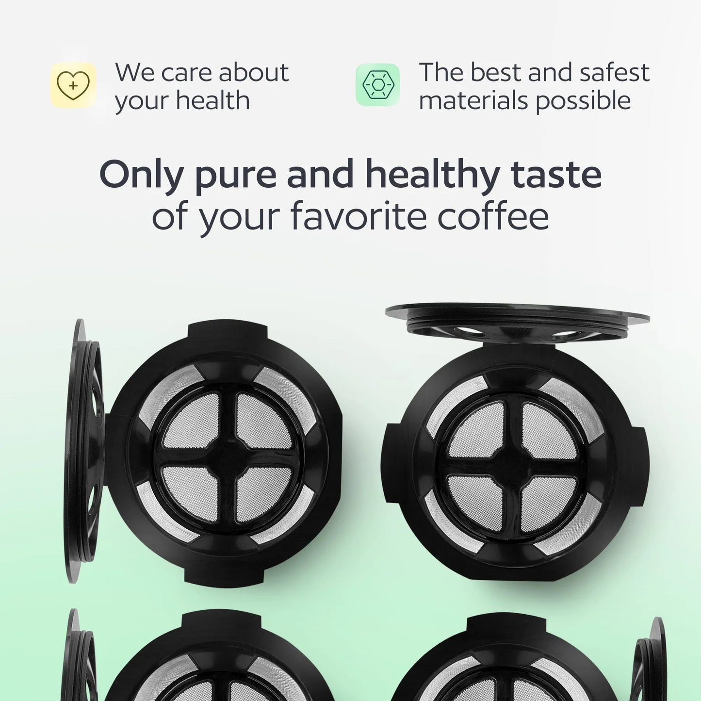 4 Reusable K Cups for Keurig K Supreme, K Supreme Plus and K Slim with Multistream Technology - Black