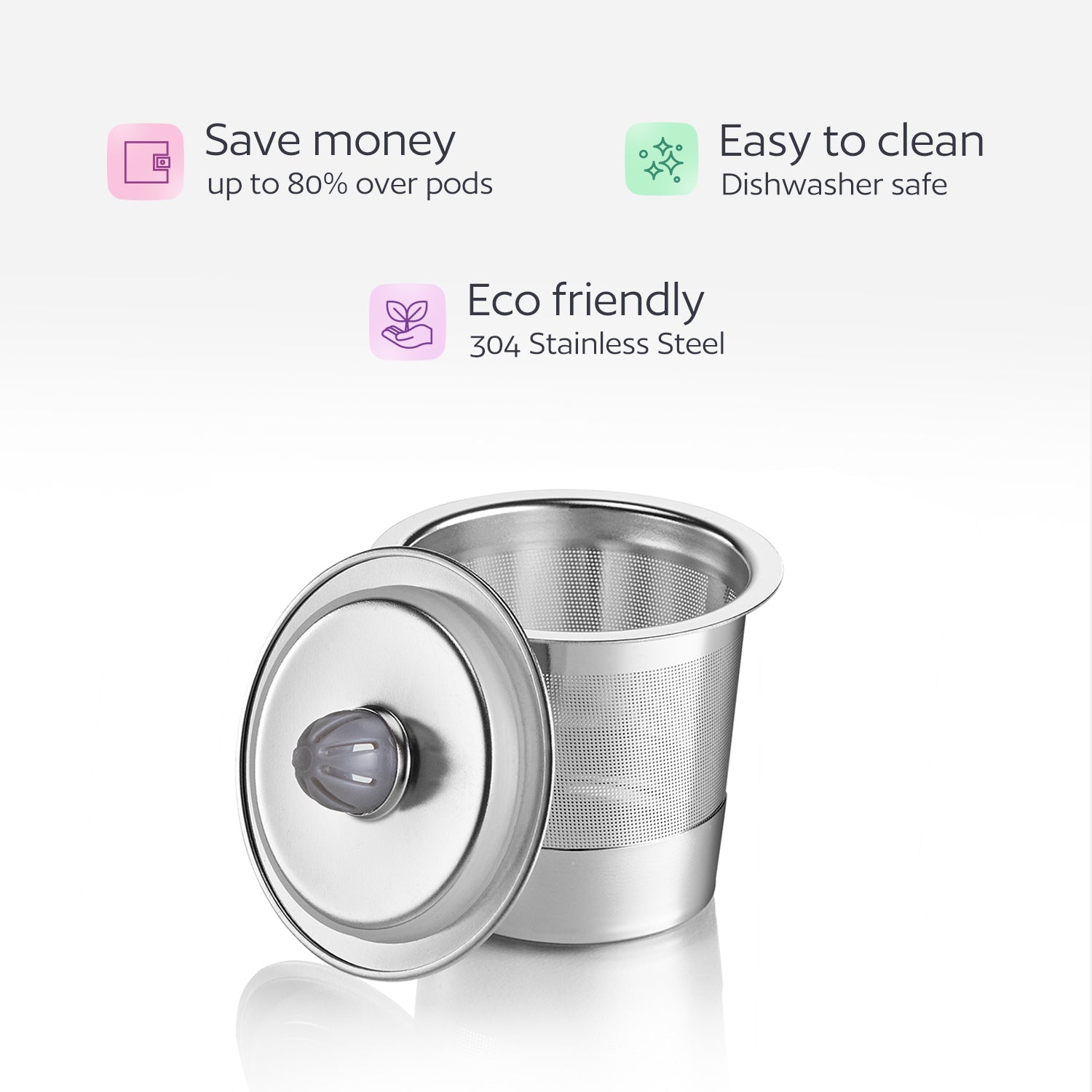 Stainless Steel Reusable K Cup for Keurig Coffee Makers - Universal Compatible Refillable Kcup Coffee Filter for all Keurig Brewers Family