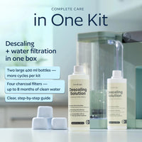 Descaler Kit for Keurig – 2 Bottles & 4 Water Filters | Universal Keurig Cleaner