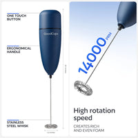 Milk Frother Handheld – Electric Foam Maker Wand with Stainless Steel Whisk – Battery Powered Mini Mixer for Coffee, Matcha, Lattes & Cappuccinos – No Batteries Included