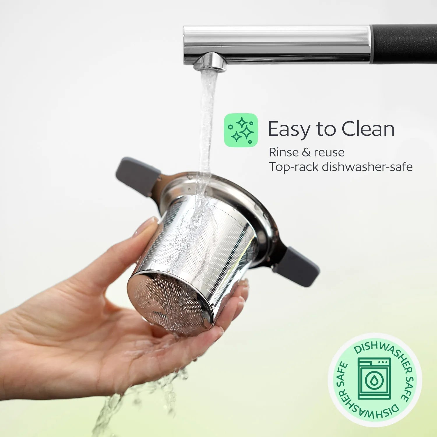 Stainless Steel Tea Infuser – Extra Fine Mesh Loose Leaf Strainer with Lid & Handles