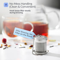 Stainless Steel Tea Infuser – Fine Mesh Loose Leaf Strainer with Lid & Chain