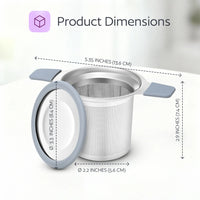 Stainless Steel Tea Infuser – Extra Fine Mesh Loose Leaf Strainer with Lid & Handles