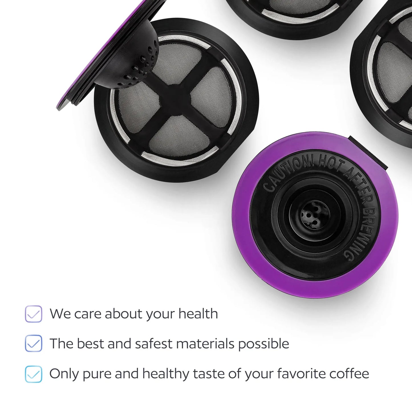 4 Black Reusable K Cups for Keurig Coffee Makers - BPA Free Universal Fit Refillable Kcups Coffee Filters for 1.0 and 2.0 Keurig Brewers