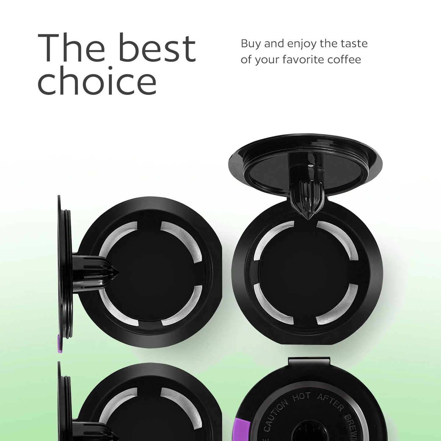 4 Reusable K Cups for Keurig K-Classic, K-Elite, K-Select, K-Cafe, K-Compact, K200, K300, K400, K500, Universal Fit Black Refillable Kcups Coffee Filters for 2.0 and 1.0 Brewers