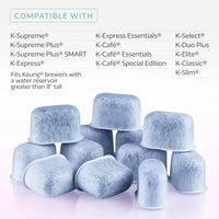 Keurig Water Filter Holder + 12 Charcoal Filters | Fits K-Supreme, K-Slim, K-Express