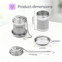 Stainless Steel Tea Infuser – Fine Mesh Loose Leaf Strainer with Lid & Chain
