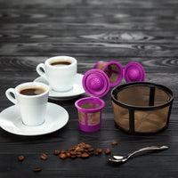 Keurig K Duo Coffee Filter and 2 Reusable K Cups for K-Duo Essentials, K-Duo Brewers Only - Carafe Basket Coffee Filters and 2 Refillable Kcups for Keurig Duo, K-Duo Essentials Coffee Makers