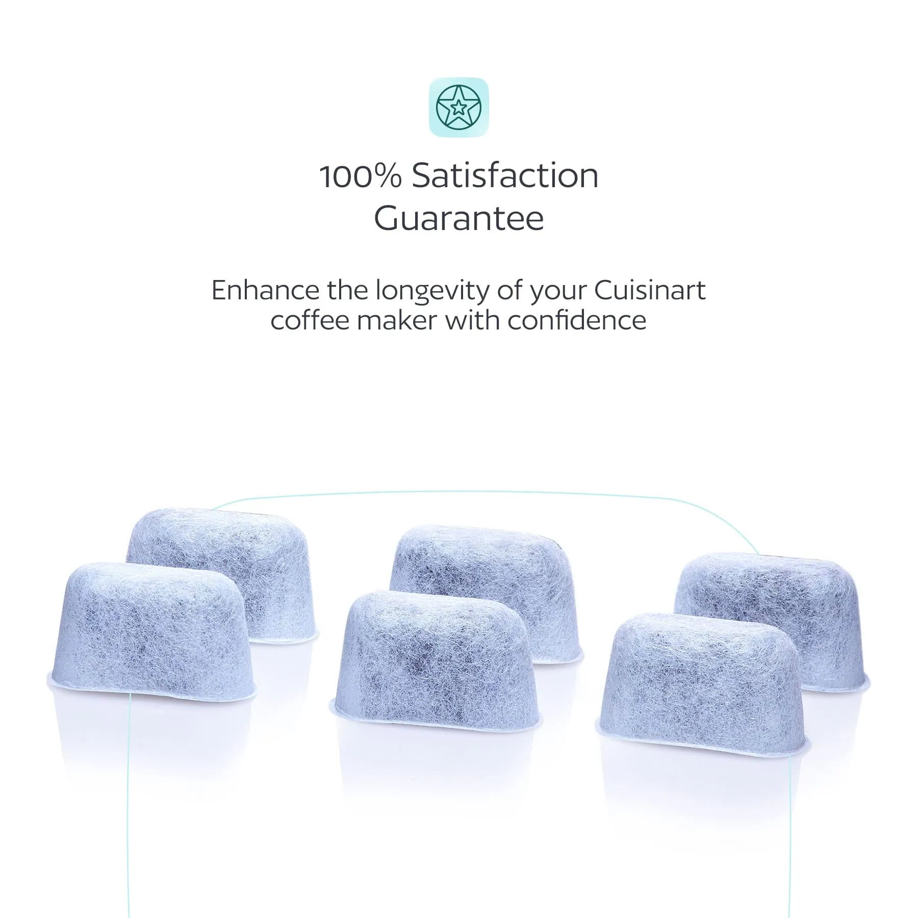 6 Pack Water Filters for Cuisinart Coffee Makers | Universal Fit