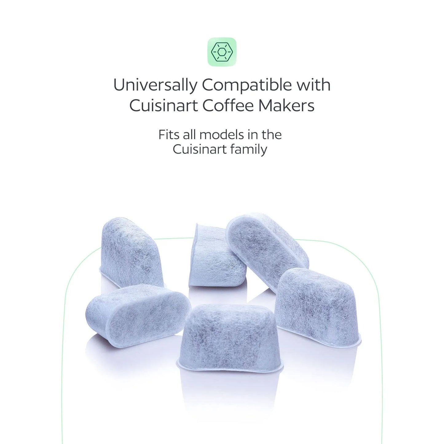 6 Pack Water Filters for Cuisinart Coffee Makers | Universal Fit