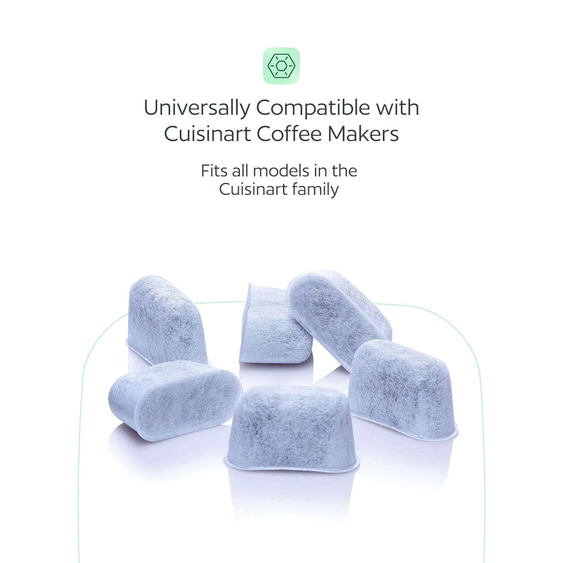 6 Pack Water Filters for Cuisinart Coffee Makers | Universal Fit