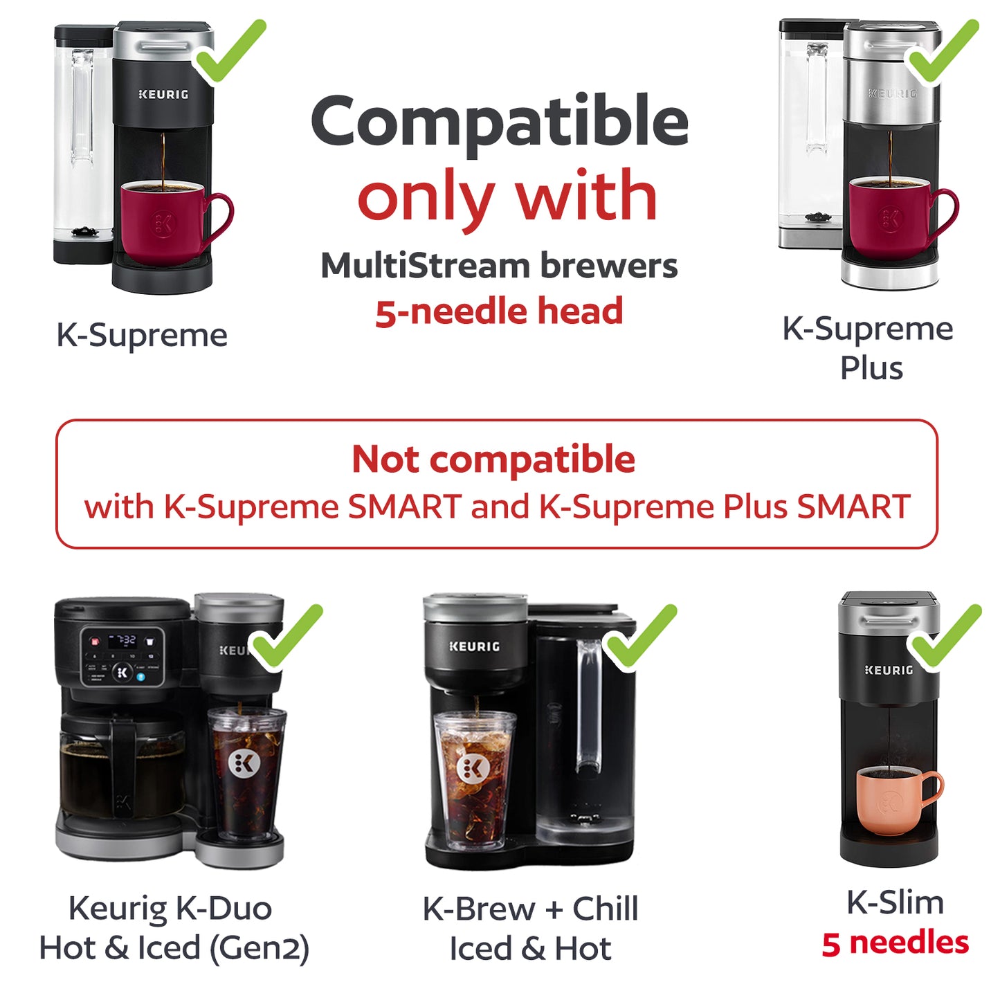 4 Black Reusable K-Cup Pods for Keurig K-Supreme and K-Supreme Plus