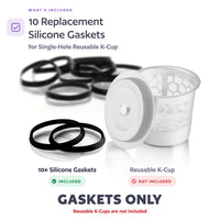 10-Pack Replacement Silicone Gaskets for Single-Stream Reusable K-Cups