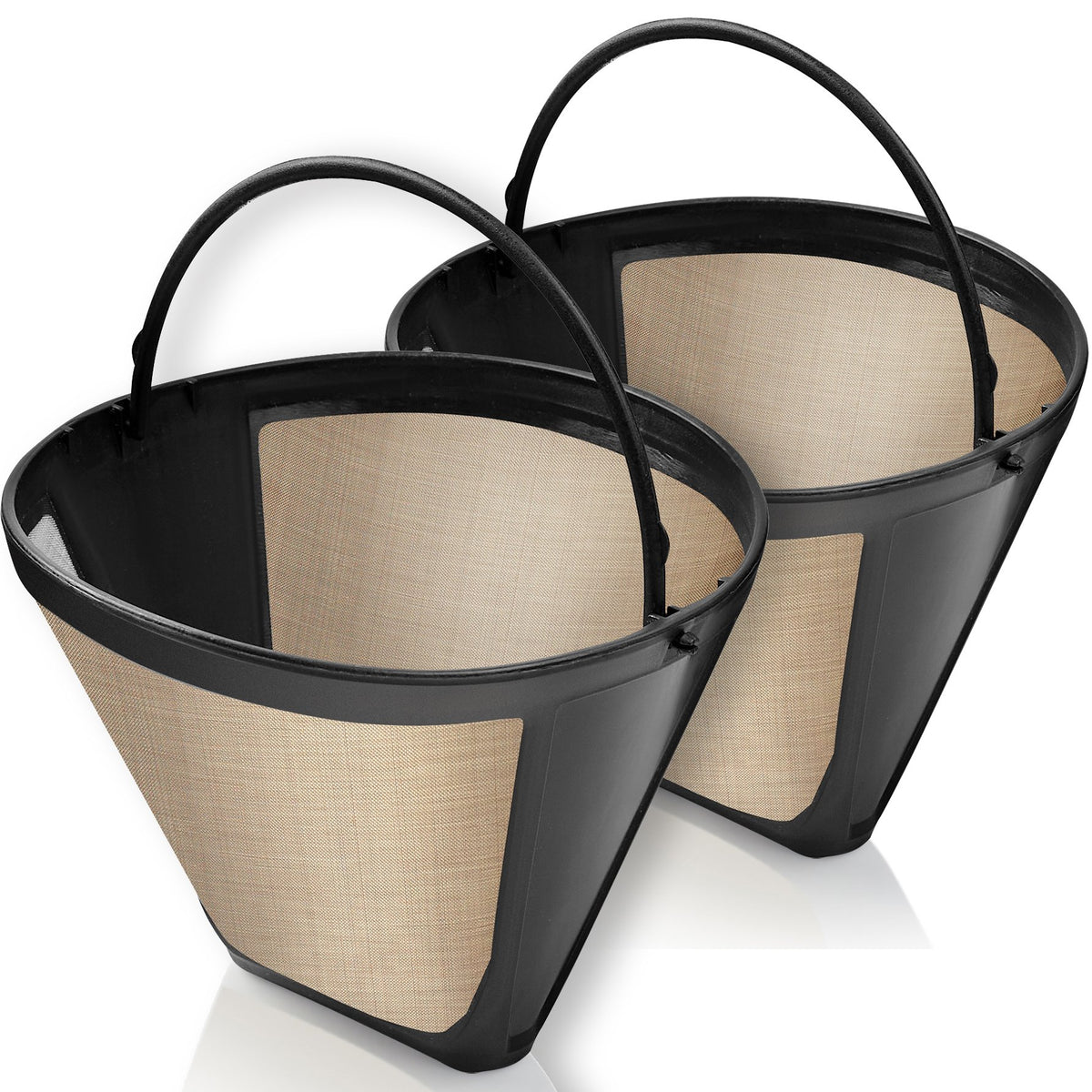 Two GoodCups reusable #4 cone coffee filters with fine stainless mesh for Cuisinart 10-14 cup coffee makers
