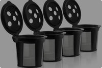 4 Black Reusable K-Cup Pods for Keurig K-Supreme and K-Supreme Plus